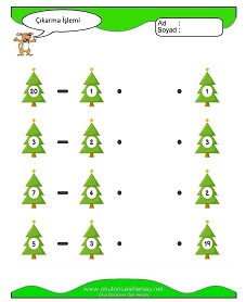 Çıkarma İşlemi Çalışma Sayfaları